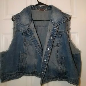 A woman's jean vest